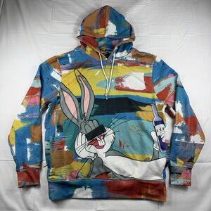 Hotel Tango Men's M Hoodie All Over Print Cartoon Bugs Bunny zipper Pocket